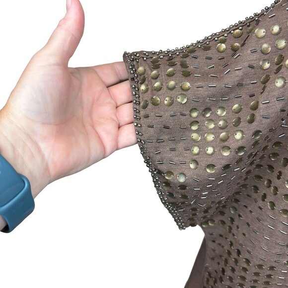 Aryn K. blouse, size Medium. beaded, geometric, casual, NWT, office, vacation - Picture 4 of 14